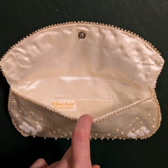 Vintage Sarne white beaded clutch - Picture 6 of 10